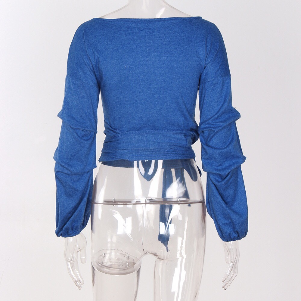 Blue v-neck sweater - Picture 4 of 5